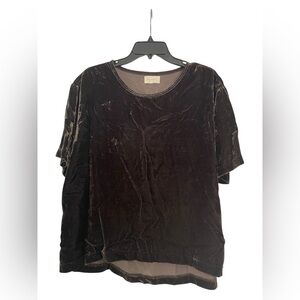 MELLODAY short sleeve velvet top